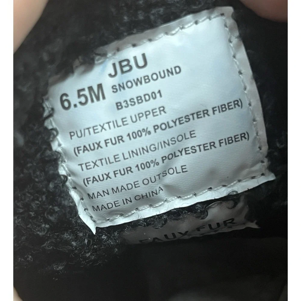 JBU Snowbound Black Winter Boots Women's Size 6.5